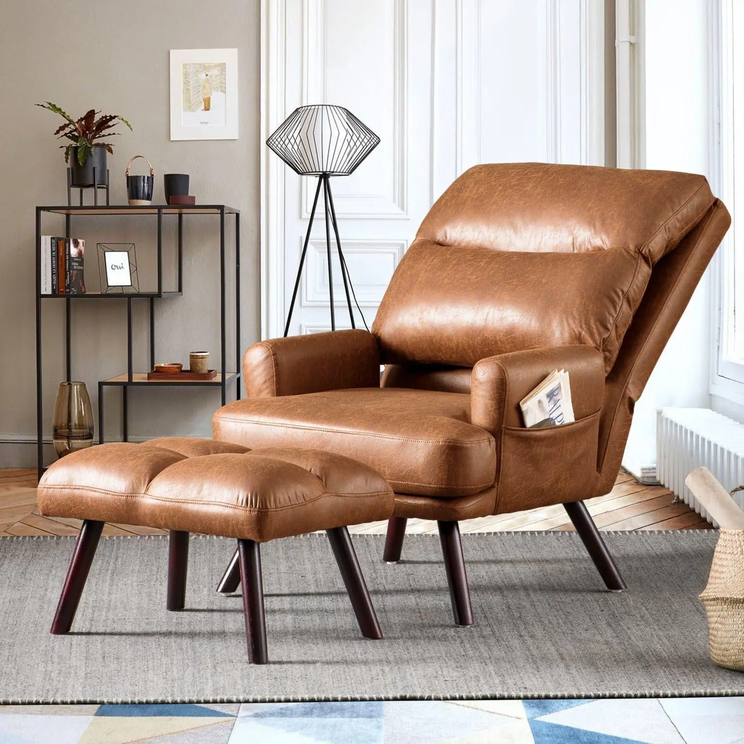 Ovios Living Room Accent Chair with Ottoman, 6 Angles Adjustable Ovios Living Room Accent Chair with Ottoman, 6 Angles Adjustable