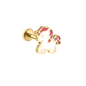 Unicorn Enamel Flat Back Stud