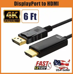 Display Port DP to HDMI Cable Adapter Converter Audio Video PC HDTV 1080P 60Hz