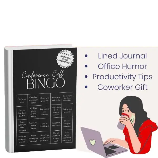 Conference Call Bingo Lined Notebook for Office Fun - Ideal for Office Fun and Scrabble Game Play