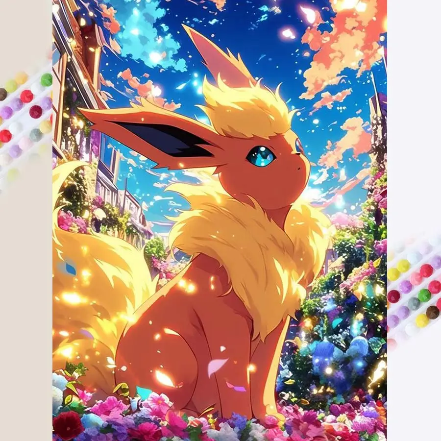 1 set of DIY diamond painting kit, 5D diamond art set, DIY decoration animal, flowers, blue sky mosaic, diamond art, DIY art home decoration, Anime