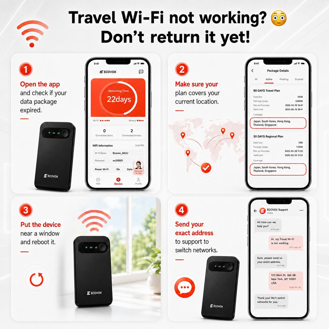 ECOVOX 2026 Upgraded WiFi 6 Mini Pocket WiFi | 4G LTE No Contract No SIM Required | Pay-As-You-Go Multi-Carrier Router | 3.5 oz Ultra-Light Multi-Device Share | Car Travel Essentials Road Trip Must Haves, Back to School ECOVOX 2026 Upgraded WiFi 6 Mini Pocket WiFi | 4G LTE No Contract No SIM Required | Pay-As-You-Go Multi-Carrier Router | 3.5 oz Ultra-Light Multi-Device Share | Car Travel Essentials Road Trip Must Haves, Back to School