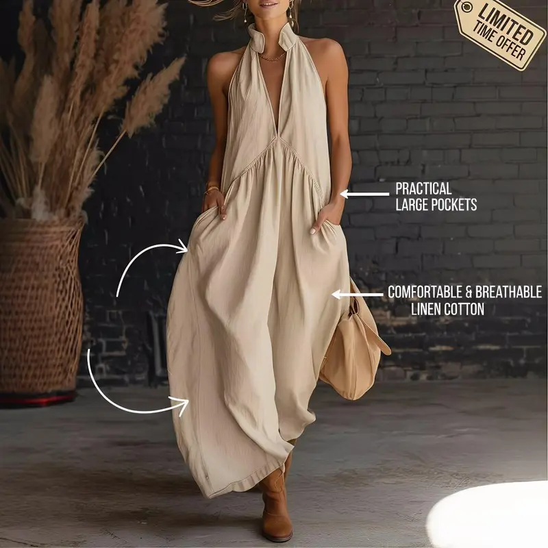 cotton halter dress - TikTok Shop