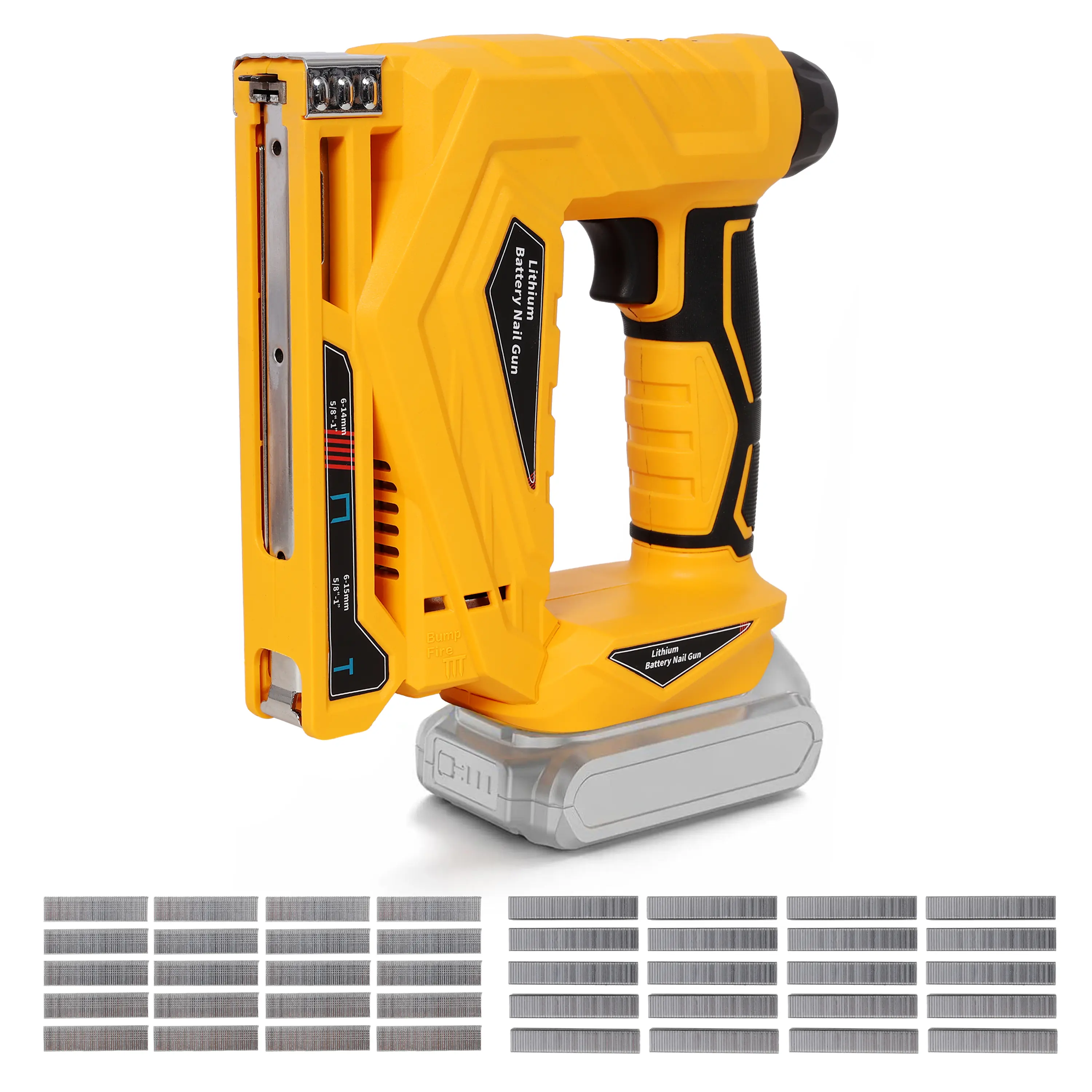 2-in-1 Cordless Brad Nailer & Narrow Crown Stapler, Compatible with Dewalt 20V MAX Battery, Battery Powered Nail Gun with Safety Lock, Professional Woodworking DIY Fastening Tool, Tool Only