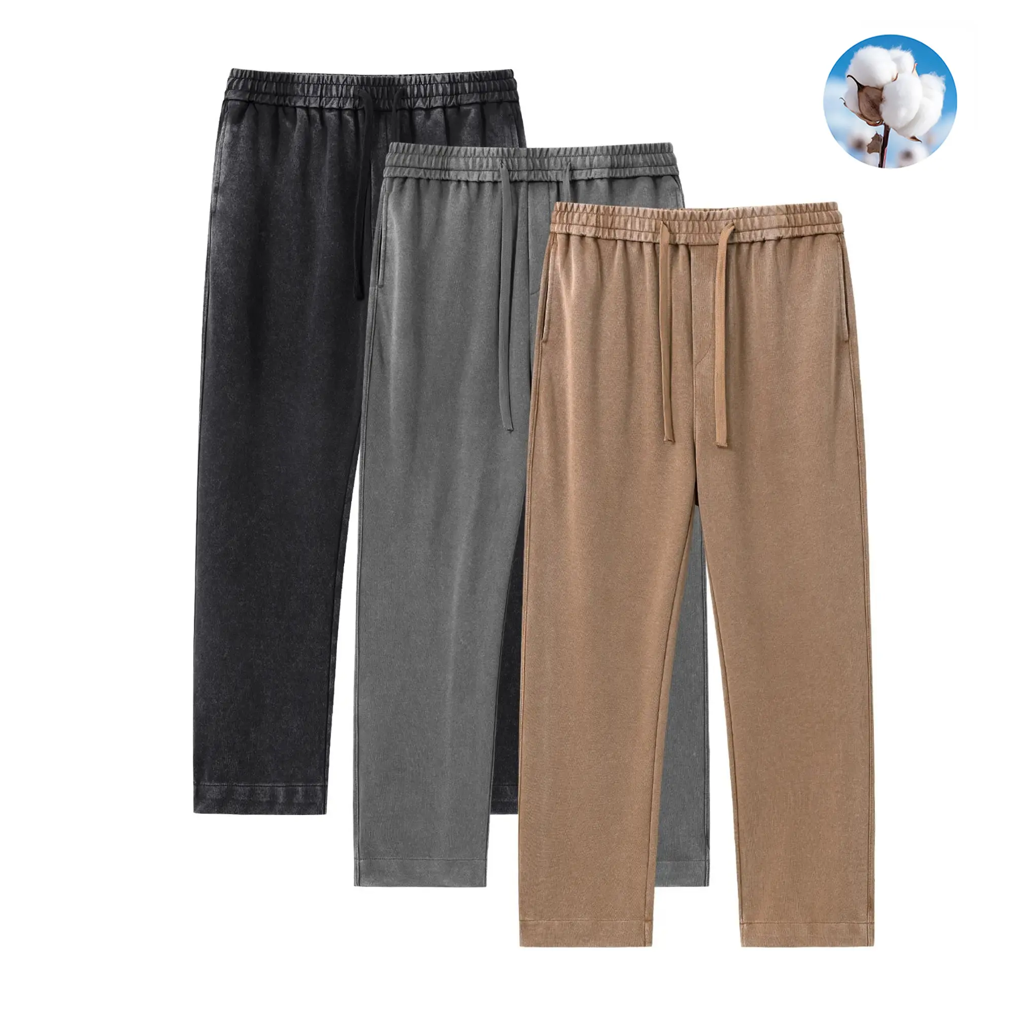 3-pack men’s acid-wash, washed cotton, solid-color athletic casual sweatpants, all-season, unisex outdoor comfortable aesthetic sport pant fit loose easy work Breathable men autumn activity wear gent durable fashion