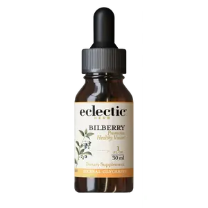 Eclectic Herb - Bilberry Glycerite | Vision Support | Cardiovascular Health | Liquid Herbal Supplement | Non-GMO  Gluten-Free Soy-Free Dairy-Free (1 fl oz | 30 ml)