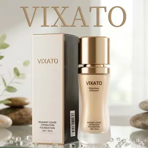 VIXATO Super Stay Dewy Flawless Foundation - Full Coverage, 24H Longwear, Super Waterproof, Sweat-Proof, 4-in-1 Hydrating Formula