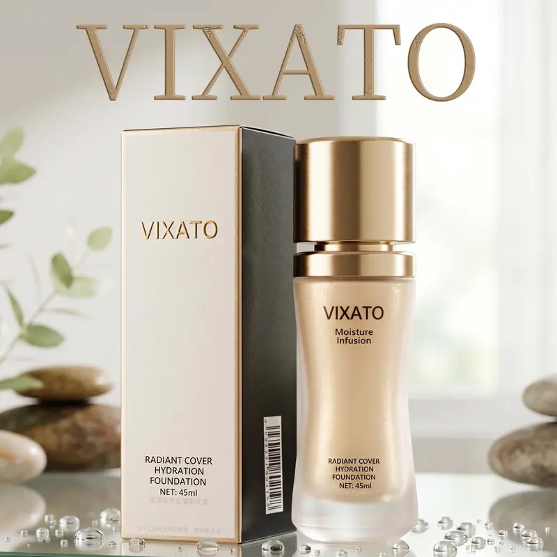VIXATO Super Stay Dewy Flawless Foundation - Cosmetic 4-in-1 Concealer-Infused Moisturizer, Full Coverage, 24H Longwear, Waterproof, Sweat-Proof, Transfer-Proof, Moisture-Boosting, Hydrating, for Adults' Makeup Routine, Even Skin Tone, Dewy Glow,K-Beauty