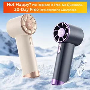 Portable Handheld Fan, Speed (1-100) Adjustable Turbo Mini Fan, 3000mAh Battery Rechargeable Personal Fan With Metal Body, Digital Display, Gifts For Women Men Travel/Camping/Outdoor-Grey