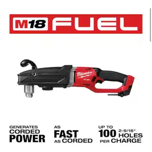 Milwaukee M18 FUEL 18V Lithium-Ion Brushless Cordless GEN 2 SUPER HAWG 1/2 in. Right Angle Drill (Tool-Only)