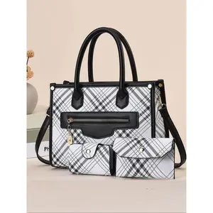 Women's Elegant Plain Color PU Leather Handbag & Coin Purse, Fashionable Versatile Crossbody Bag Set for Daily Used, Casual Trendy Versatile High-quality Daily Commuting Bag