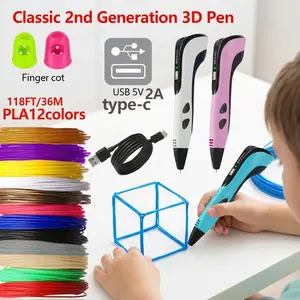 Christmas gifts, children's toys 3D Printing Pen with USB Type-C Charging Set  for kids Professional 3D Printing Pen Children's Puzzle DIY Drawing Pen Graffiti Stereoscopic Drawing Latest Upgraded Version Ideal Gift for Birthday Christmas Fathersdaygift
