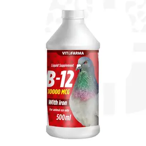 B 12 10,000 mcg with Iron for Pigeons – 500 ml | Liquid Vitamin Supplement for Birds | Nutritional Support Formula (for Animals)
