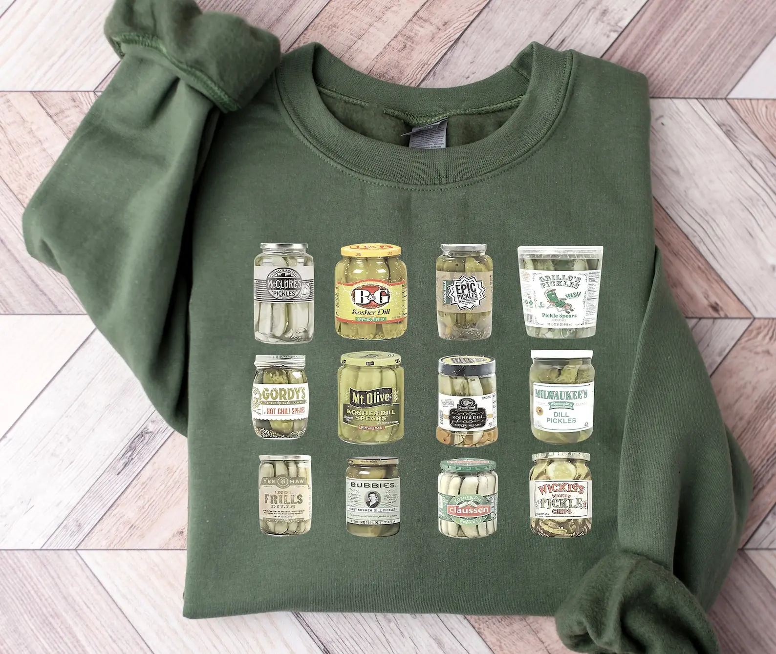 Vintage Pickles Sweatshirt, Canning Season Sweatshirt, Pickle Lovers Sweater, Homemade Pickles Sweater, Pickle Jar Crewneck Sweatshirt