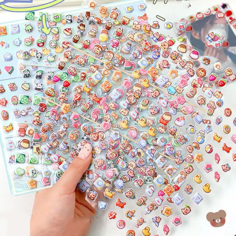 Kawaii Mini Animal 3D Puffy Bubble Stickers, Cute Cartoon Animal Stickers for Journaling, Scrapbooking, DIY Crafts, Kids Rewards, Phone Case, Water Bottle, Laptop Decoration, Kawaii Stationery Gift for Girls