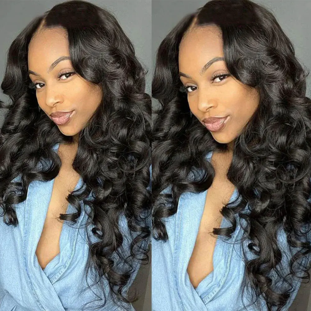 Megalook 13x6 Three-Go Glueless Wig | Natural Black Bouncy Curl 100% Human Hair Snap & Go Wig with Drawstring