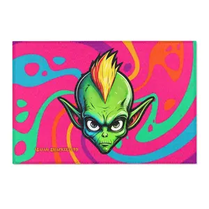 Psychedelic Goblin Area Rug | Funky Home Decor, Bohemian Style, Kids Room, Unique Gift, Vibrant Accent Rug