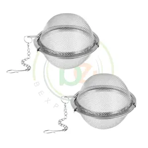 Stainless Steel Tea Infuser Balls – 2-Pack Mesh Filters with Chain – Reusable for Loose Leaf Tea, Herbs & Spices
