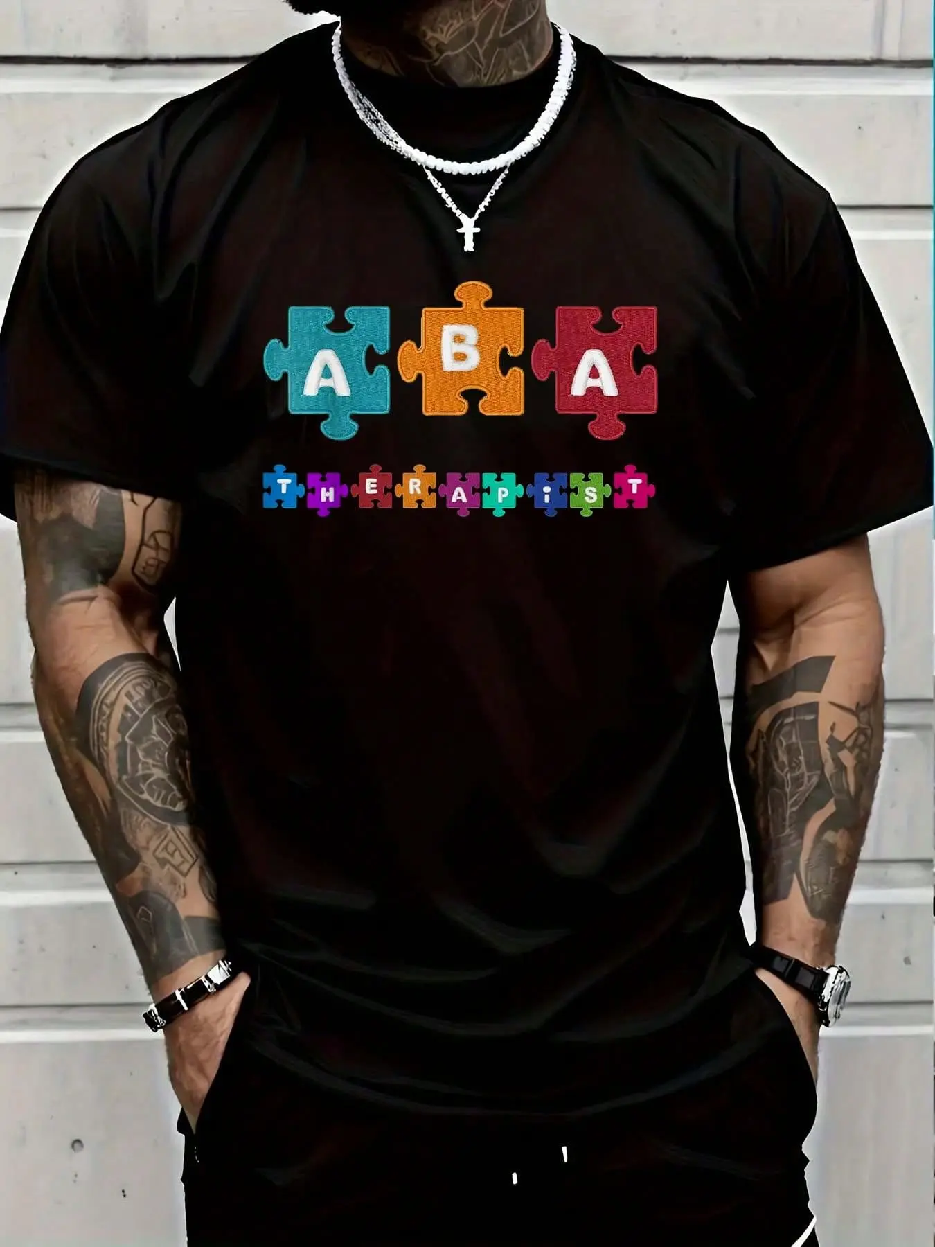100% Cotton ABA Therapist Educate Behavior Analyst Therapy RBT T-Shirt Women's Men's Graphic Tee Crew Neck summer vacation Tops