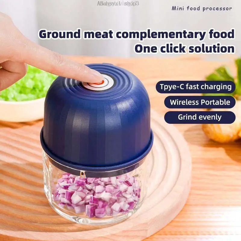 Electric Onion Chopper,  Sharp Blades,Portable Veggie Chopper, Garlic Grinder Masher, Blender to Vegetable, Cordless Food Processor for Ginger, Chili, Fruit, Meat, Spices, Beans, etcASageLiving27ABahsyxl shop3