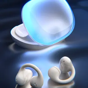 SummerWins Luminous Quicksand Open Ear Clip Wireless earbuds allow you to view the mysterious light 3-Size Skin-Friendly Ear Tips shadow quicksand at nightCallsActive noise can cellationQuick link to your device IP54 rated dust and water resistant