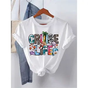 Cruise Life Graphic Print T Shirt Unisex Casual Summer Vacation Beach Tee Soft Short Sleeve Crewneck Streetwear Gift