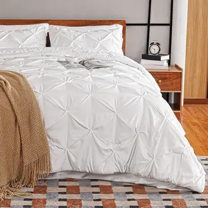 【VALUXE】 Soft Washable Pintuck Comforter Set – 7-Piece Down Alternative Bedding Set with Pillowcases, Fluffy All-Season Bed Set