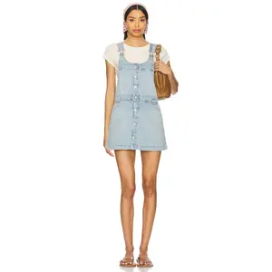 Free People x We The Free Edie Denim Skirtall in Apple Blues