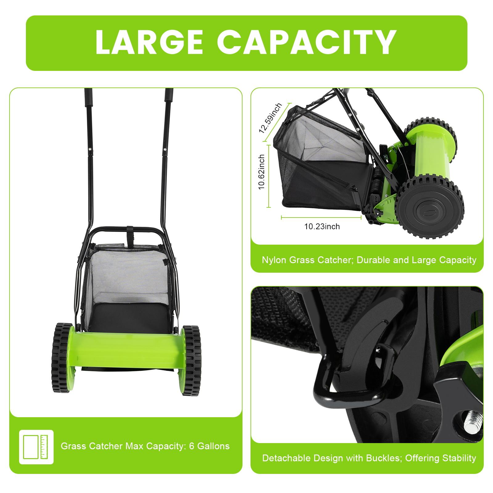 12 Inch Manual Push Reel Lawn Mower with Collection Bag for Small Yard Grass home essentials 12 Inch Manual Push Reel Lawn Mower with Collection Bag for Small Yard Grass home essentials