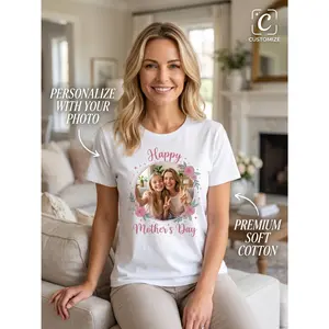 Custom Personalized Photo And Text 100% Short Sleeve Top, Featuring High-Definition Printing Technology, Washable Fade-Resistant, Soft Skin-Friendly, Perfect for Daily Casual Wear