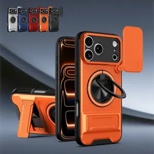 Magnetic Smartphone Case Accessories - Dustproof, Shockproof Heavy-Duty Cover with Slide Camera Lens Protector, 360° Rotatable Ring Kickstand, MagSafe Compatible for iPhone 17/16/15/14/13/12/11 Pro Max, Wireless-Friendly summerwins