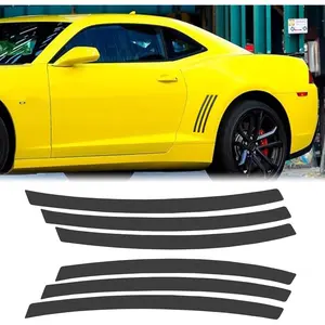 6pcs Car Side Vent Insert Stripe Vinyl Stickers Compatible with Chevrolet Camaro 2010-2015 Inlay Side Vent Gill Decals for Car (Matte Black)