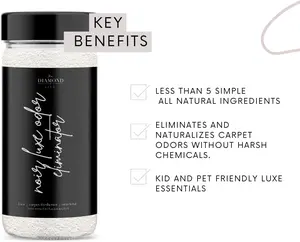 Home Noir Luxe Sea Salt, Ozone, & Black Plum Natural Carpet Powder, Mattress & Upholstery Freshener, Odor Eliminator For Homes With Kids & Pets