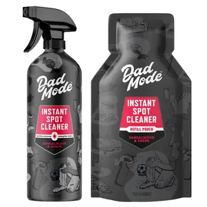 DadMode Instant Carpet & Fabric Spot Cleaner Bottle + Refill Spray Wait Wipe Formula for Couches Rugs Car Seats Clothing Sandalwood Suede Household Plastic 16 oz Bottle Refill Pouch - Cleaning