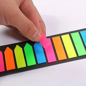 Sticky Note, 3 Counts Colorful Sticky Note, Adhesive Note Film Text Strips, Writable Flag Index Labels, Bookmarks