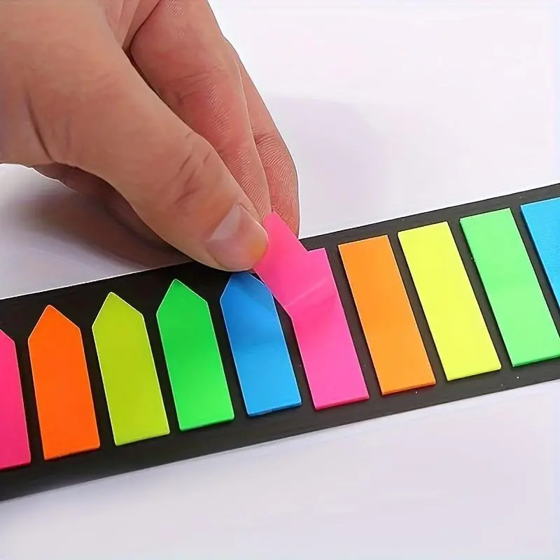 Sticky Note, 3 Counts Colorful Sticky Note, Adhesive Note Film Text Strips, Writable Flag Index Labels, Bookmarks