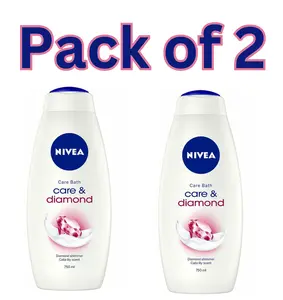 NIVEA Care & Diamond Caring Bath Foam with Vitamins & Oils, Calla Lily Scent, 750 ml (Pack of 2)