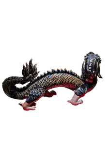 Kiln-Glazed Chinese Dragon Ceramic Figurine - Feng Shui Luck Ornament, Collectible Cultural Pottery for Room Decor