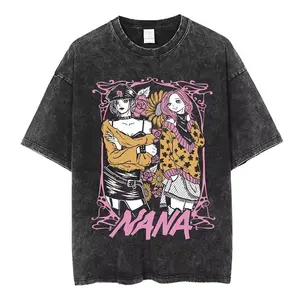 Nana Osaki Japanese Manga Vintage Washed T Shirts Men Women Comfort Hip Hop Short Sleeve T-shirt 100 Cotton Oversized T-shirt 11