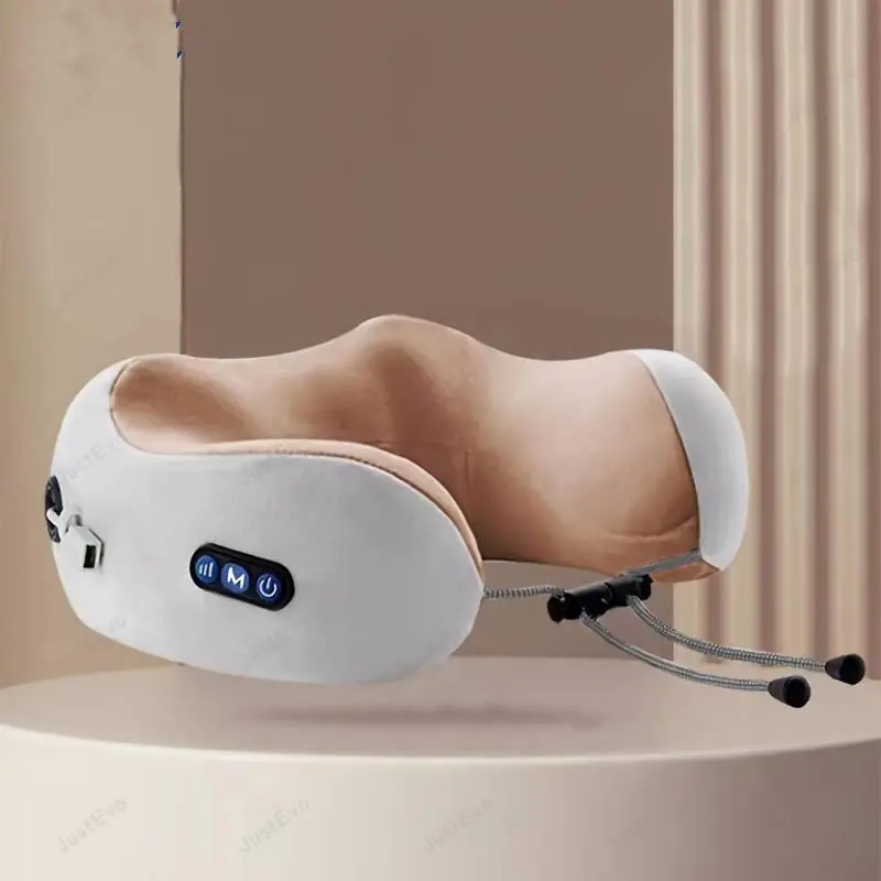 Deep Tissue Kneading Electric Neck Massager, U-shaped Soothing Heat Neck Massager Pillow,  Neck Massage Tool, Portable Neck Relaxer for Airplane, Car, Office, Home