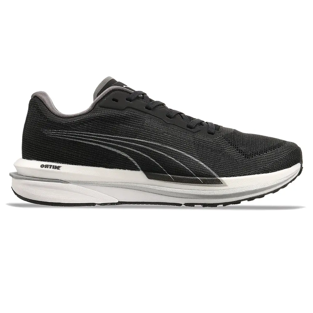 PUMA Womens Velocity Nitro Lace Up Running Sneakers Shoes - Black