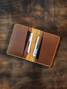 Valentines Gift Bifold Leather Wallet - Beel Handmade Hand Stitched Pull Up Leather Wallet For Men - Anniversary & Christmas Gift For Husband