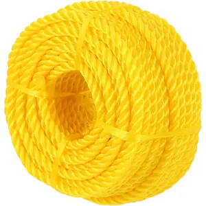 Polypropylene Rope - Bright Yellow, 1/4" x 100ft - -Purpose Utility Rope for Marine, Outdoor, and DIY