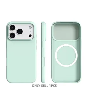 BASE MORE COVER ultra-thin magnetic liquid silicone iPhone case for Apple mobile phones, Accessories, Soft touch feel, soft edge wrapping, matte soft shell case, Protective, Skin-friendly, Naked phone case, Suitable for Apple iPhone 17 Pro Max/16/15