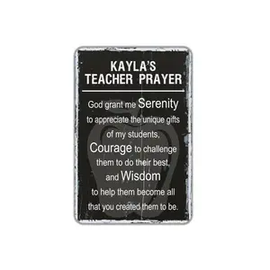 Teacher Prayer Sign, Personalized Rustic Contemporary Modern Farmhouse Metal Wall Decor, Christian Themed Vintage Novelty Gift, 8"x12"