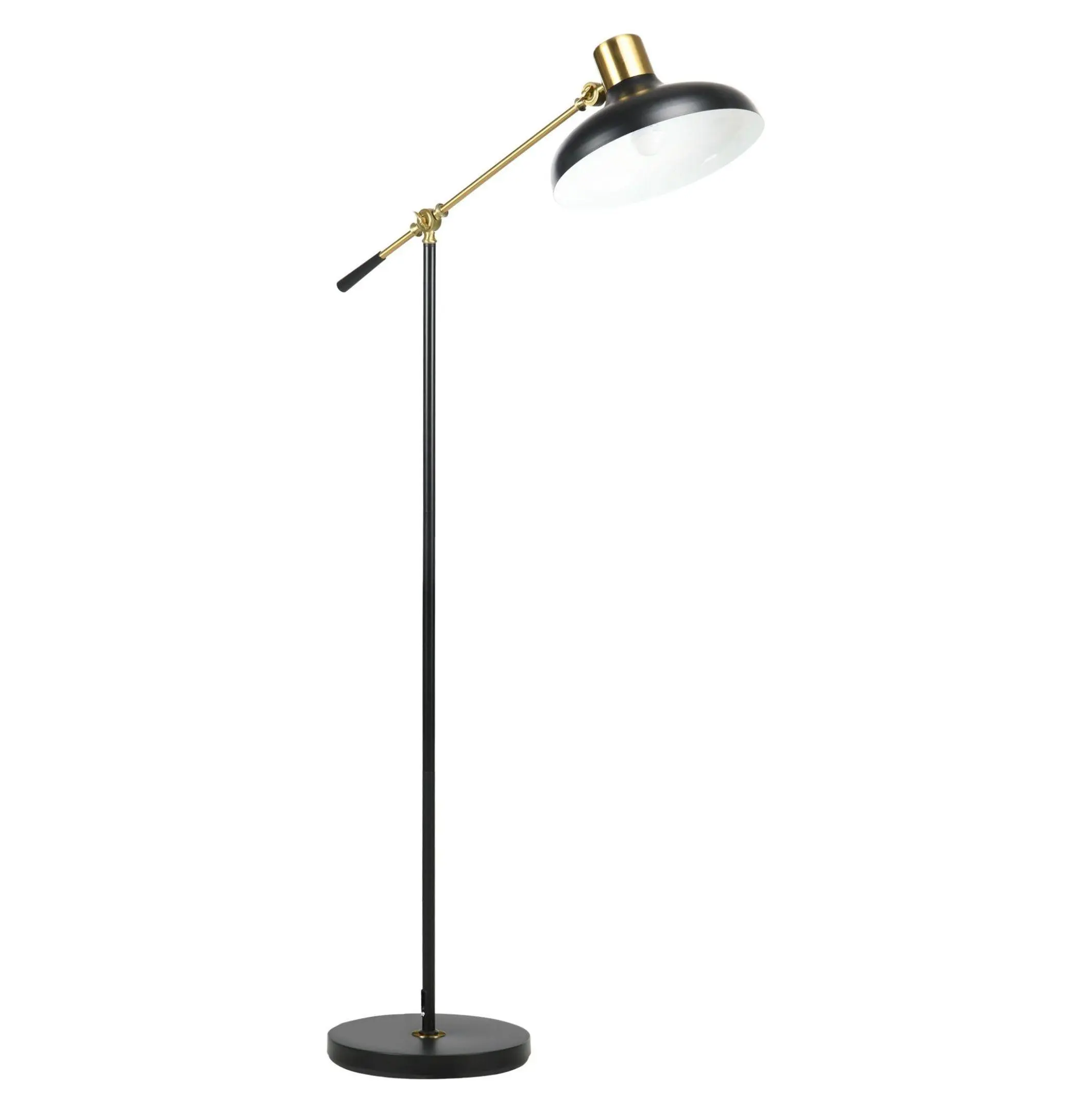 Floor Lamp for Living Room, Industrial Standing Lamp with Adjustable Head & Balance Arm, 65 Inch Tall Black Lamp for Bedroom Office