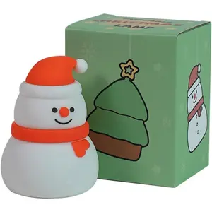 Snowman Silicone Night Light - RGB Color-Changing Touch Control, Rechargeable Dimmable Mood Lamp, Kids' Christmas Gifting Bedside Toy