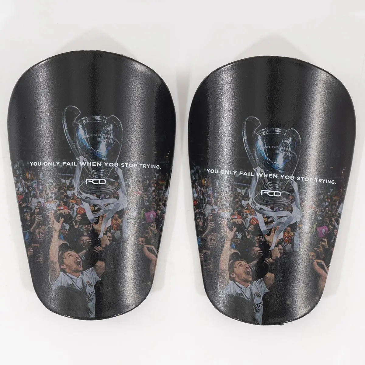 Mini Football Shin Guard, 1 Pair Champions League Winning Pattern Football Shin Guard, Thickened Football Leg Protector, Sports Protective Gear for Adults
