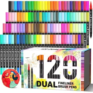 Dual Markers Brush Pens, 120 colors Art Marker Art Markers Gifts for Teens,Double Tip Colored Pen for Adult Coloring Books Coloring Writing