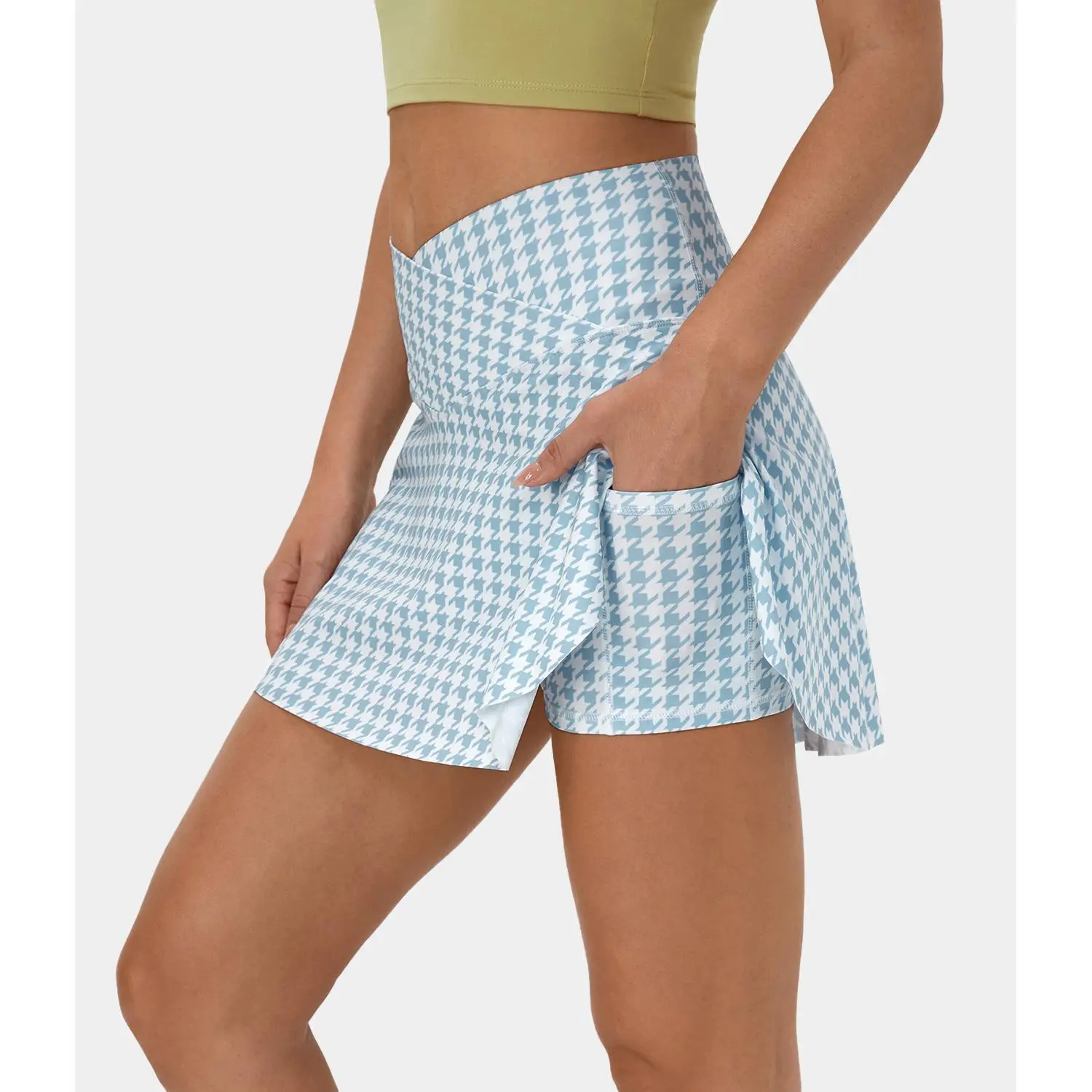 Halara Everyday Softlyzero Airy Crossover 2-in-1 Side Pocket InstantCool Tennis Skirt-Lucid